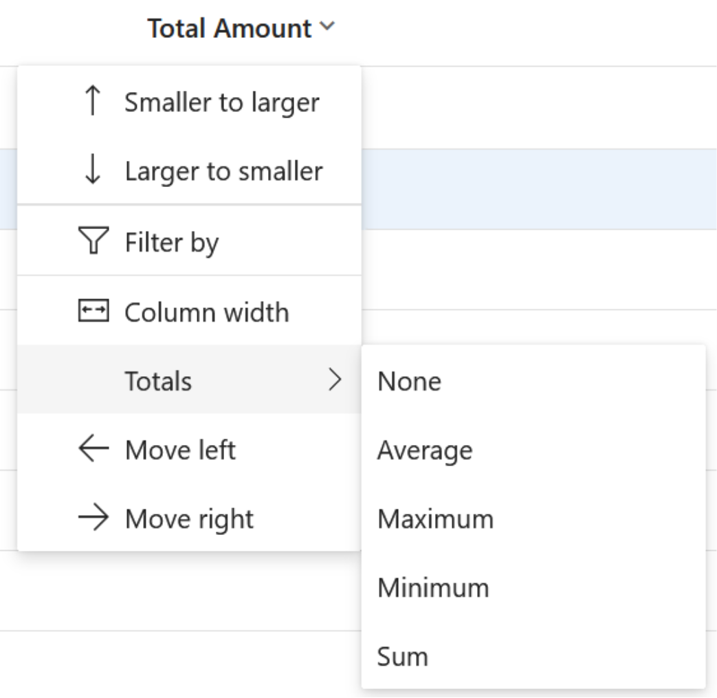 Option to group columns by totals in Dynamics 365 CRM