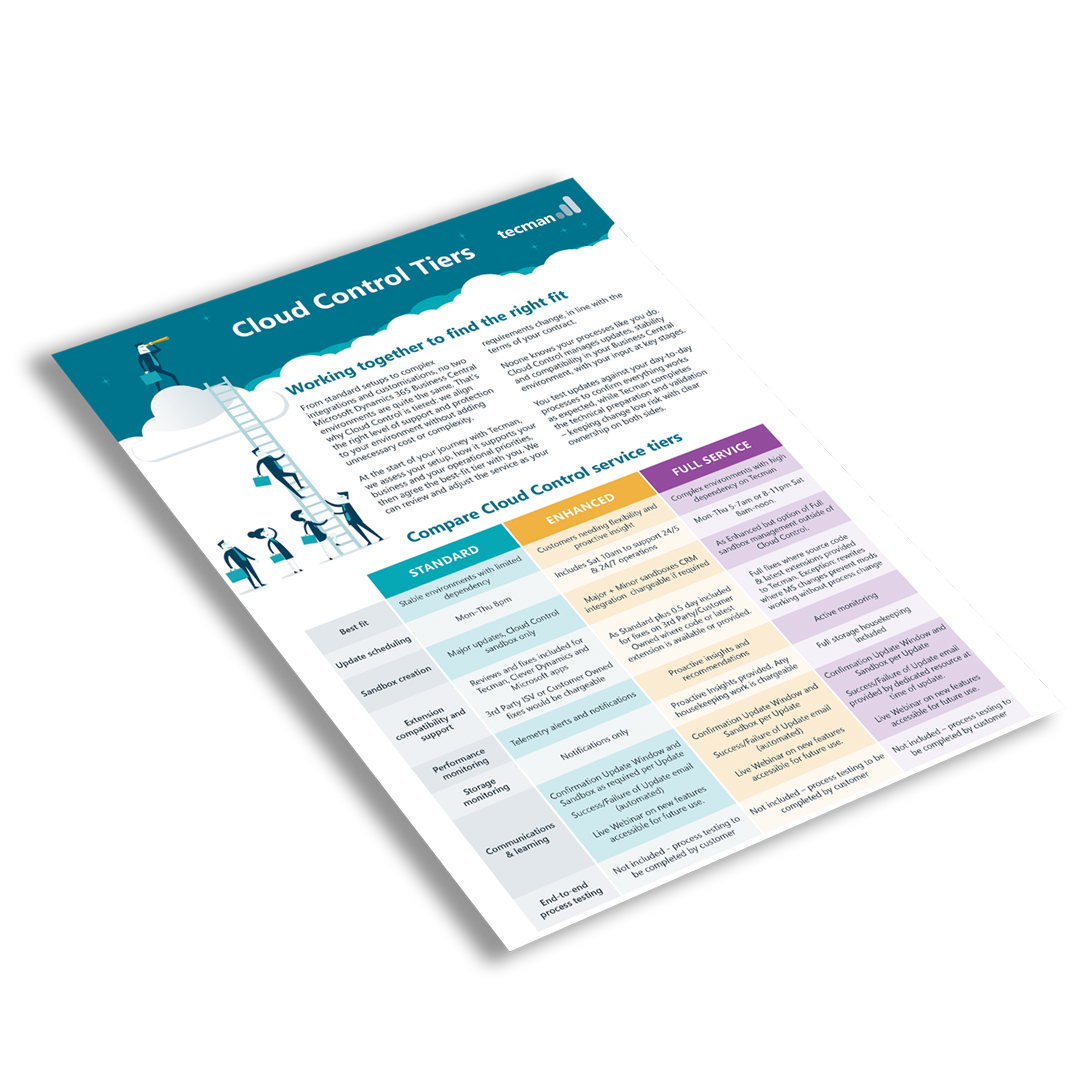 image of the Cloud Control Tiers flyer