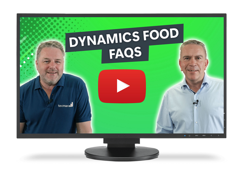 Dynamics food FAQs on screen