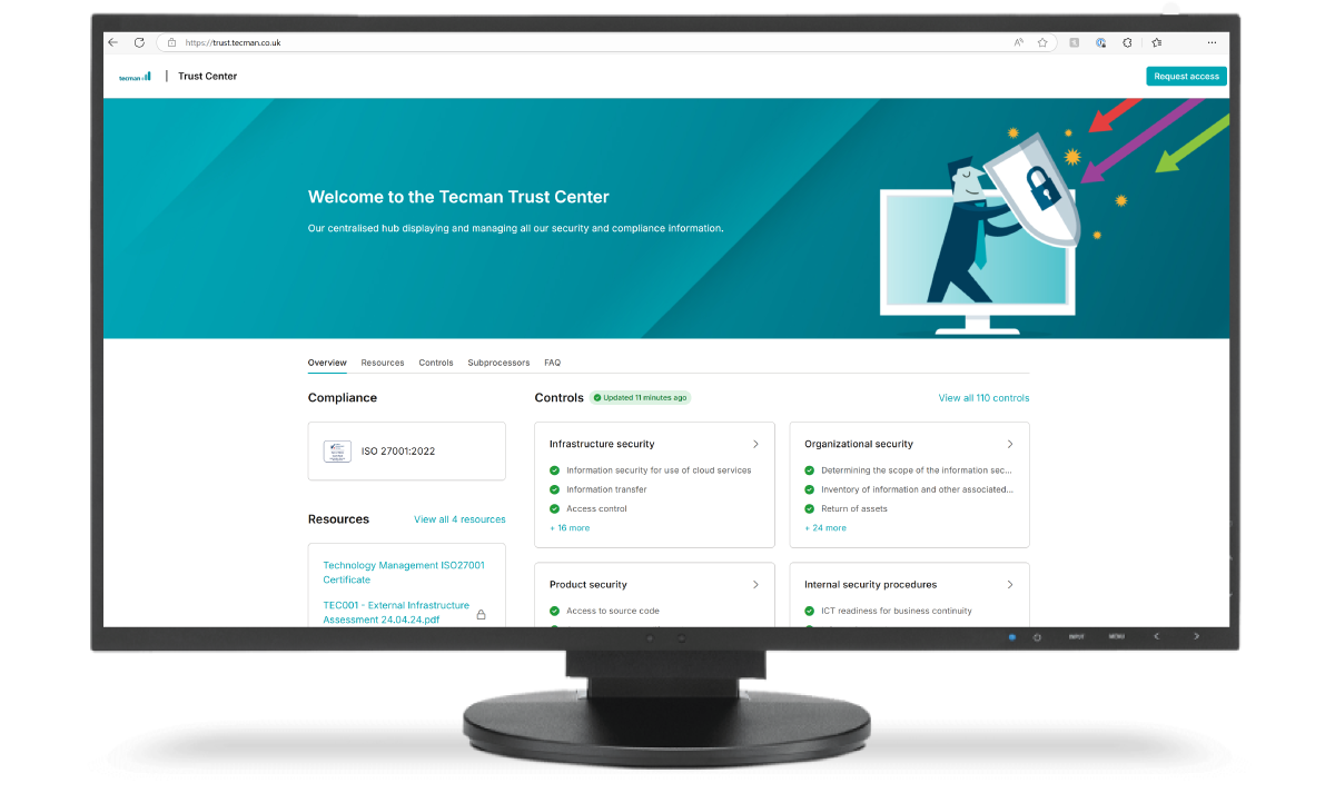 trust centre on screen