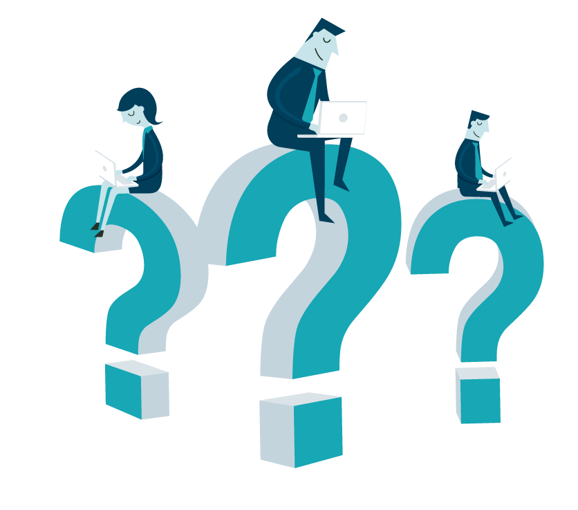 sitting on question marks